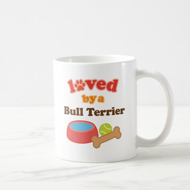 Loved By A Bull Terrier (Dog Breed) Coffee Mug (Right)