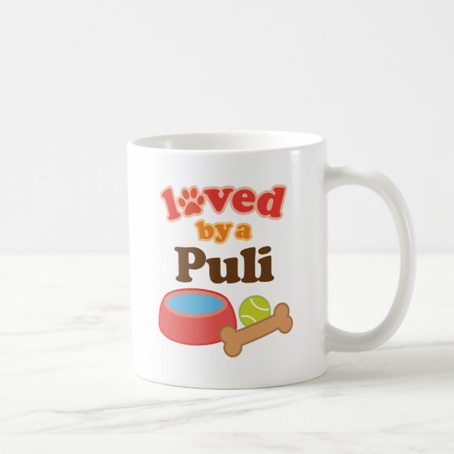 Loved By A Puli (Dog Breed) Coffee Mug (Right)