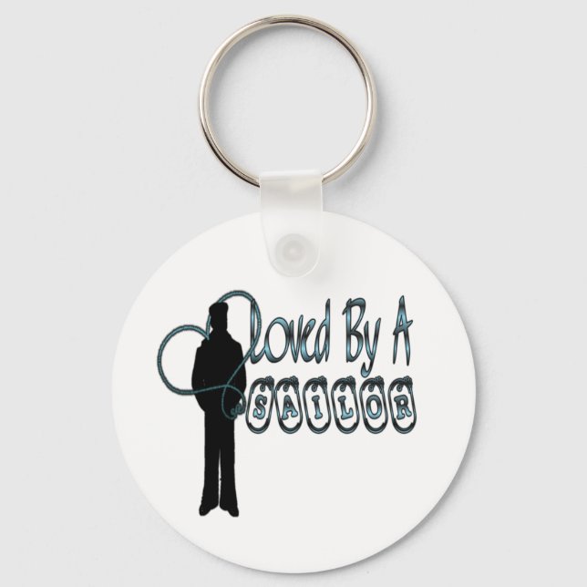 Loved By A Sailor Key Ring (Front)
