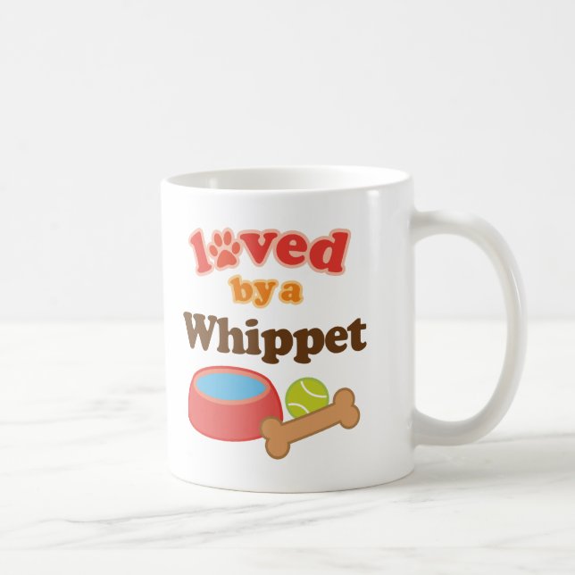 Loved By A Whippet (Dog Breed) Coffee Mug (Right)
