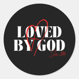 Loved by God – John 3:16 Classic Round Sticker