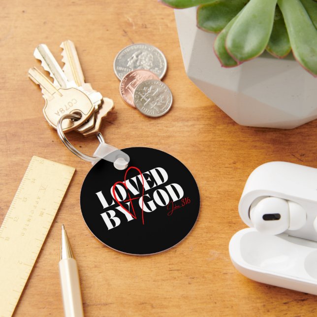 Loved by God – John 3:16 Key Ring (Desk)