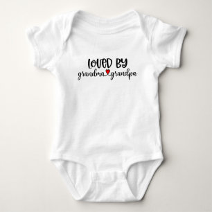 Loved By Grandma And Grandpa Baby Bodysuit