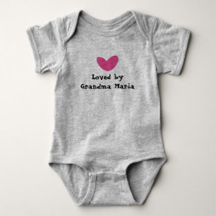 Loved by Grandma Pink Heart Baby Bodysuit