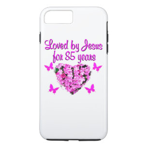 LOVED BY JESUS FOR 85 YEARS FLORAL DESIGN iPhone 8 PLUS/7 PLUS CASE