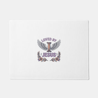 Loved By Jesus Vintage Christian Floral T-Shirt De Doormat