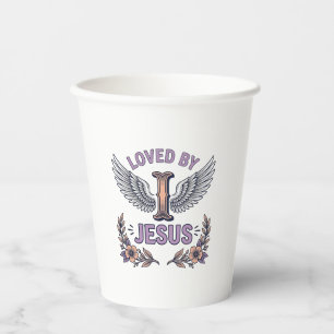 Loved By Jesus Vintage Christian Floral T-Shirt De Paper Cups