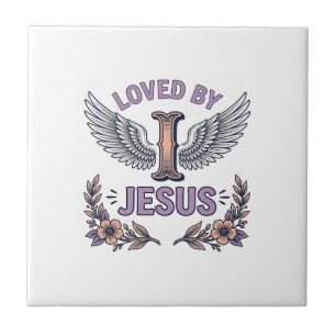 Loved By Jesus Vintage Christian Floral T-Shirt De Tile