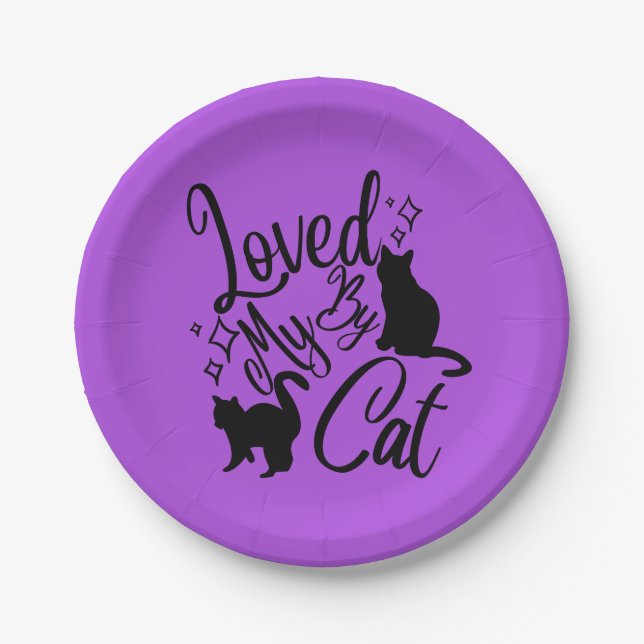 Loved By My Cat Paper Plate (Front)