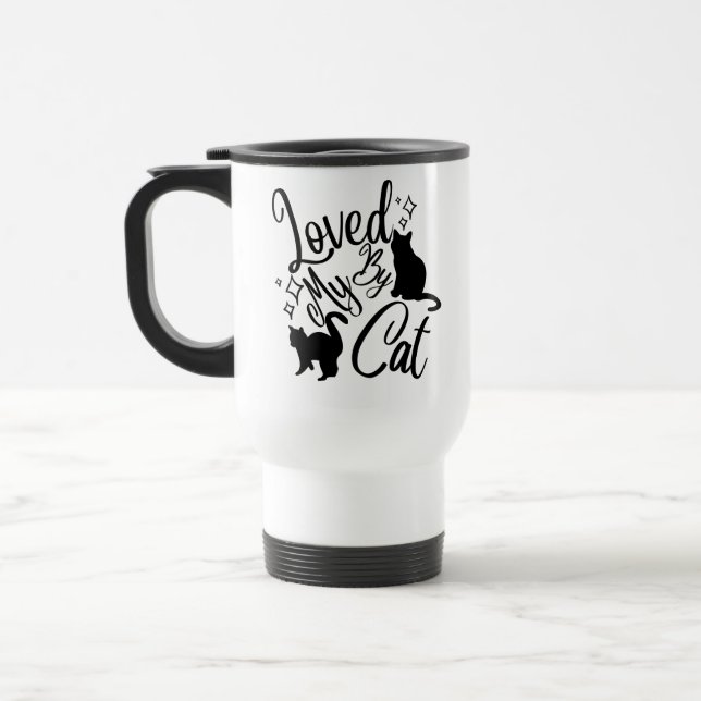 Loved By My Cat Travel Mug (Left)