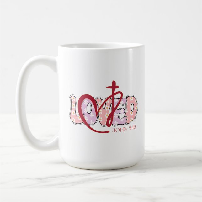 LOVED Christian John 3:16 Coffee Mug (Left)