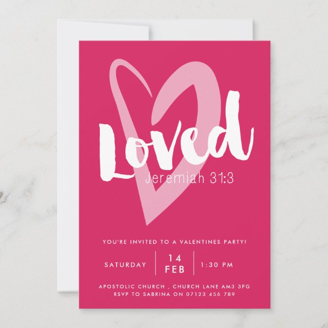 Loved Christian Valentine's Day Party Invitation (Front)