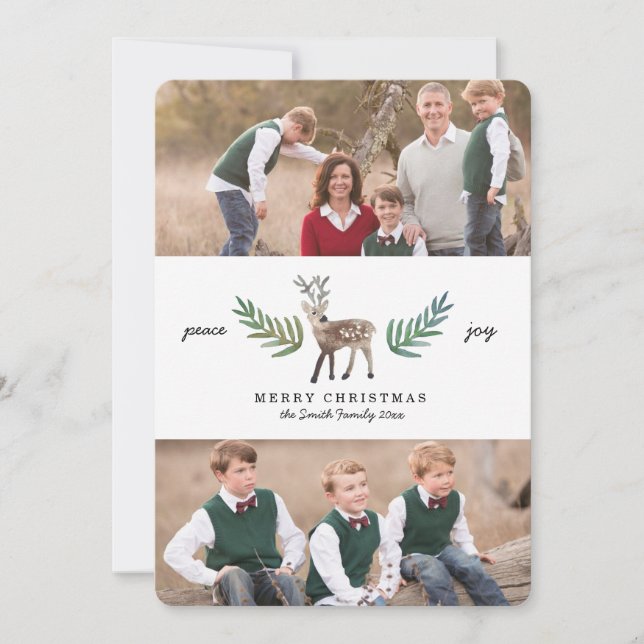Loved Dearly 2 Photo Holiday Card (Front)