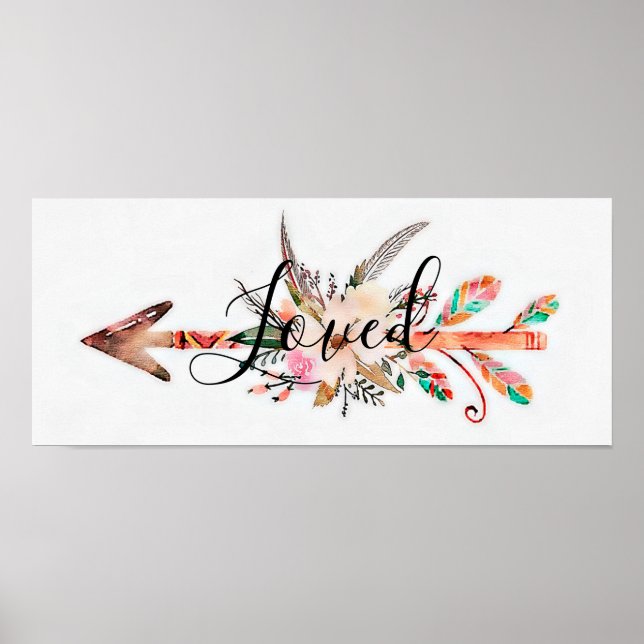 Loved floral arrow poster (Front)