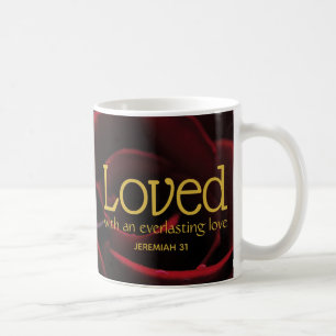 LOVED God's Love   Red Rose   Christian Valentine Coffee Mug