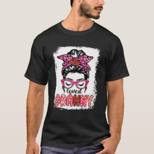 Loved Granny Messy Bun Leopard Hair Women Valentin T-Shirt