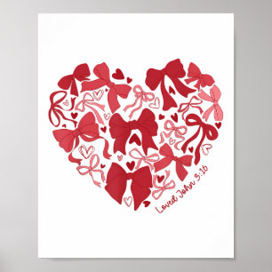 Loved John 3 16 Bow Valentine Christian Bible Vers Poster