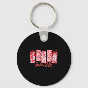 Loved John 3 16 Christian Loves Valentine's Day Go Key Ring