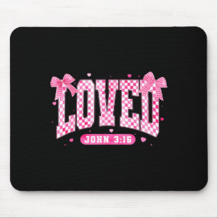 Loved John 3 16 Christian Loves Valentine's Day Go Mouse Mat