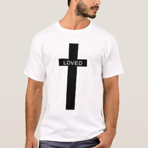 Loved - John 3:16 (KJV) Bible Verse Cross Men's T-Shirt