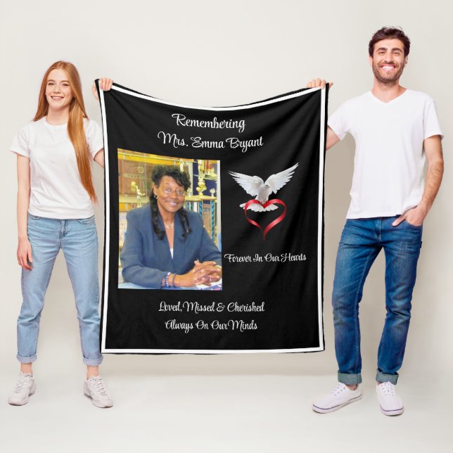 Loved, Missed & Cherished Memorial Fleece Blanket (In Situ)