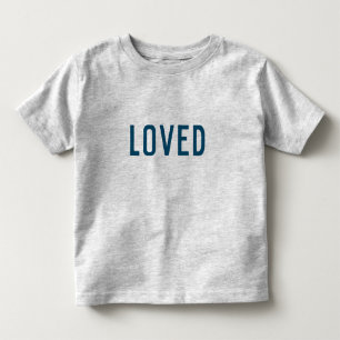 Loved Modern Minimalist Stylish Trendy Navy Blue Toddler T-Shirt
