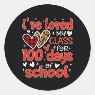 Loved My Cl For 100 Days Of School Valentines Day  Classic Round Sticker