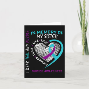 Loved One In Memory Of Sister Suicide Awareness Pr Card