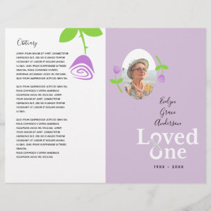 Loved One Lavender Rose Memorial Service Program Flyer