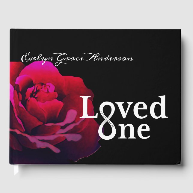 Loved One Rose Memorial Service Guest Book (Front)