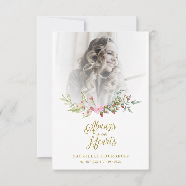 Loved One Woman In Memoriam Funeral Pink Wreath (Front)