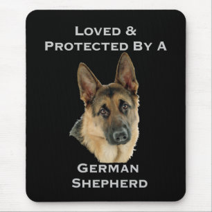 Loved & Protected By A German Shepherd Mouse Mat