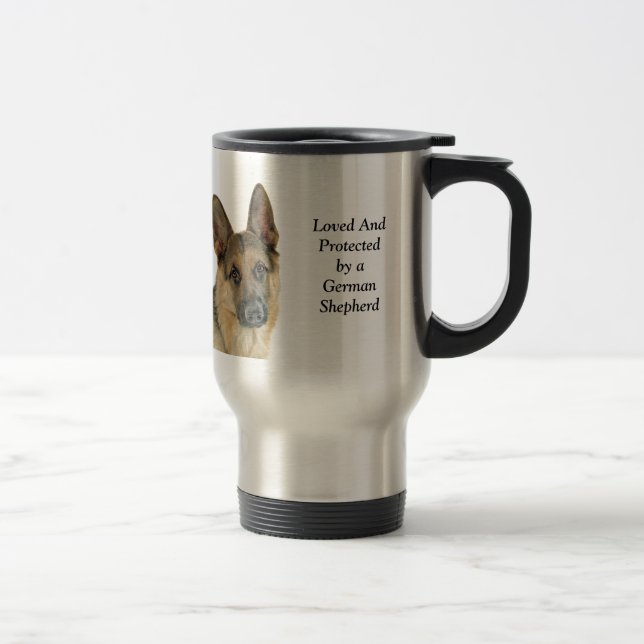 Loved & Protected by a German Shepherd Travel Mug (Right)