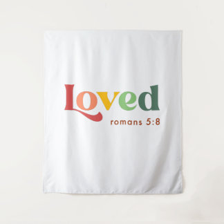 Loved Roman 5:8 Bible Verse  Tapestry