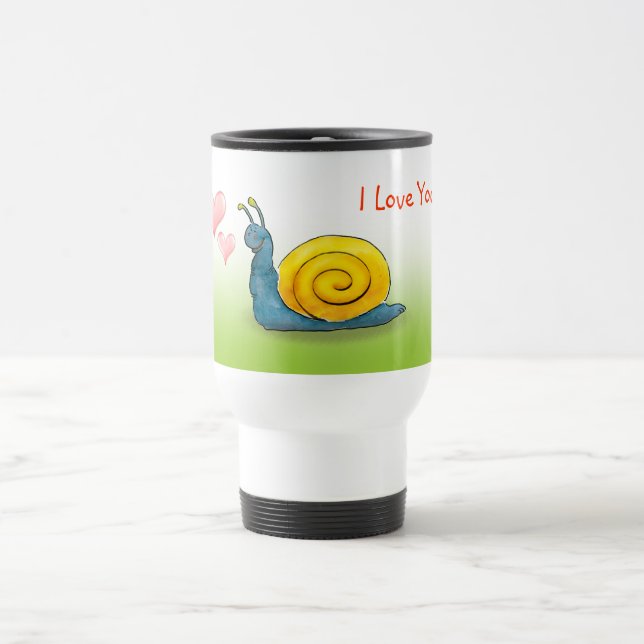 Loved snail with big heart  - Mug template (Center)