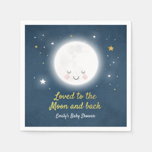 Loved To The Moon And Back Baby Shower Napkin