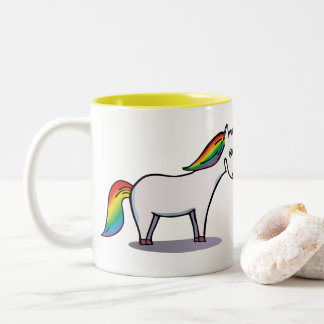 Loved unicorn and rhinoceros Two-Tone coffee mug