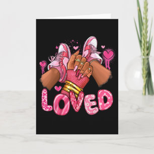 Loved Valentine's Day Afro Sneakers Valentine Wome Card