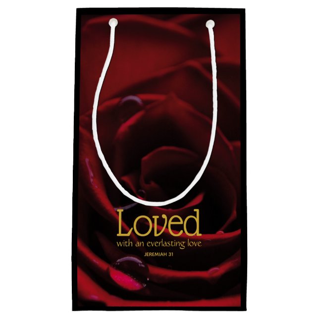 LOVED Valentine's Day Christian God's Love Small Gift Bag (Front)