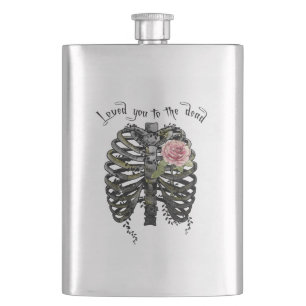 Loved You to the Dead – Gothic Rib Cage Hip Flask