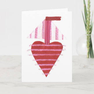 Loveheart Boat No Background Greeting Card