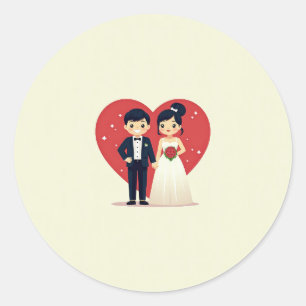 Loveheart Wedding Sticker