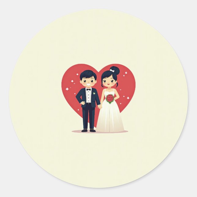 Loveheart Wedding Sticker (Front)