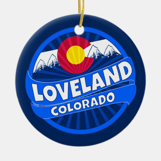 Loveland Colorado mountain burst ornament (Front)