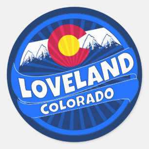 Loveland Colorado mountain burst sticker