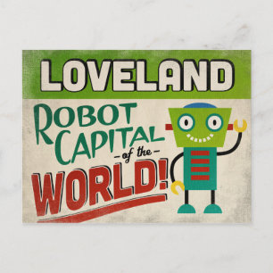 Loveland Colorado Robot - Funny Vintage Postcard