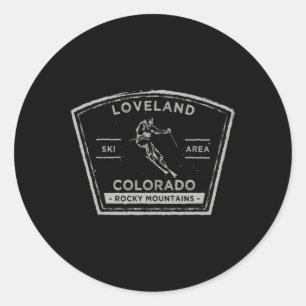 Loveland Colorado Snow Skiing Classic Round Sticker