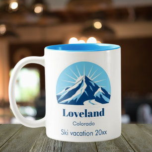 Loveland Colorado USA ski souvenir Two-Tone Coffee Mug