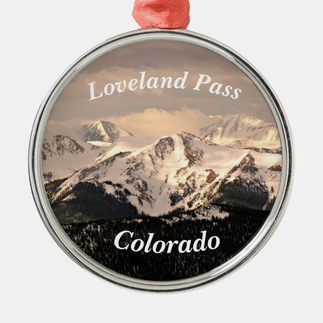Loveland Pass, Colorado Metal Tree Decoration (Front)
