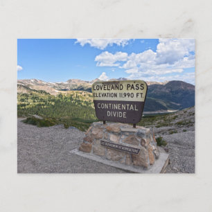 Loveland Pass Sign, Colorado Postcard